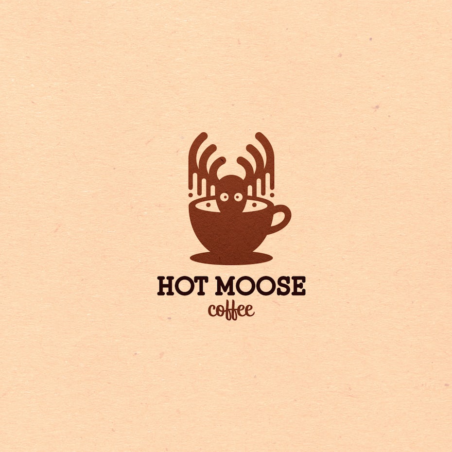playful moose coffee logo design