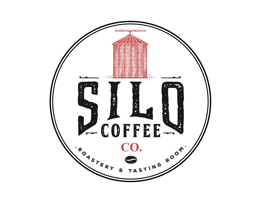 Diseño del logo de café silo viejo