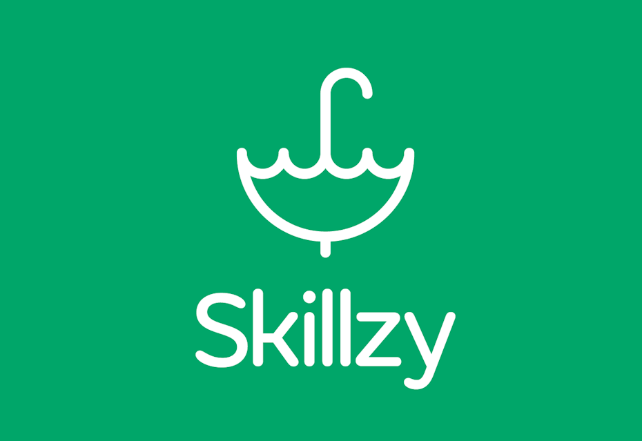 Skillzy logo design mit Regenschirm