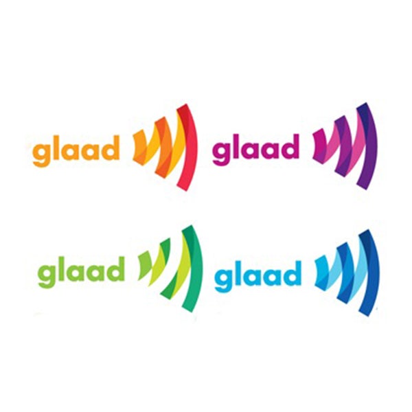 GLAAD’s logo in a variety of colors