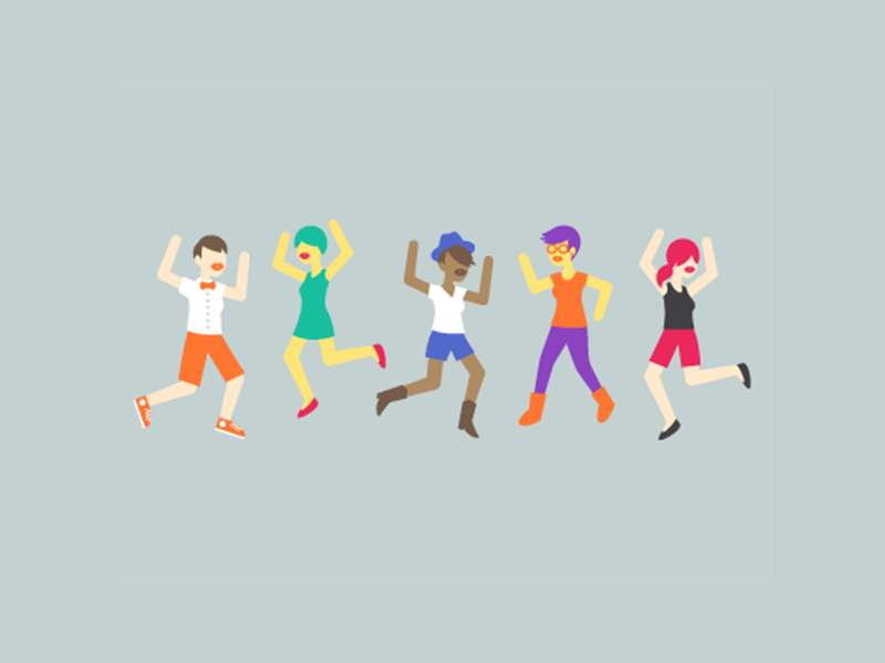 Rainbow flat design lesbian characters