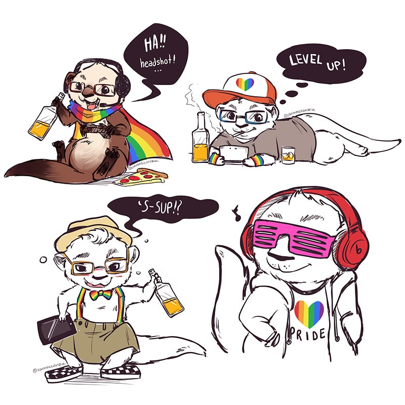 Gaymer mascot illustration