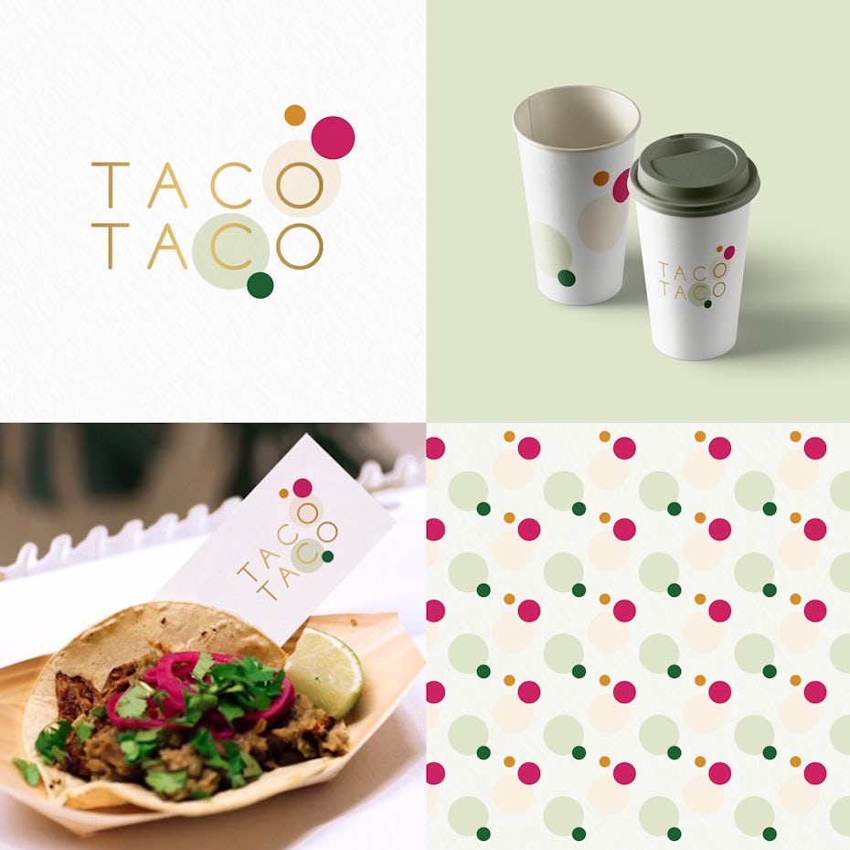 design bonito e lúdico da identidade da marca para taco shop