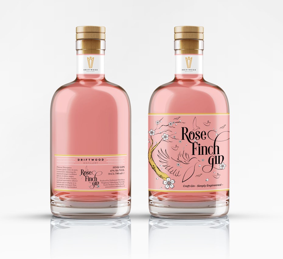 Rosa Gin-Flaschen