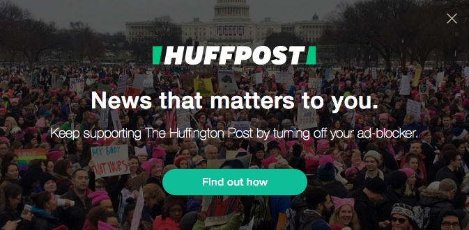 Screenshot from Huffington Post