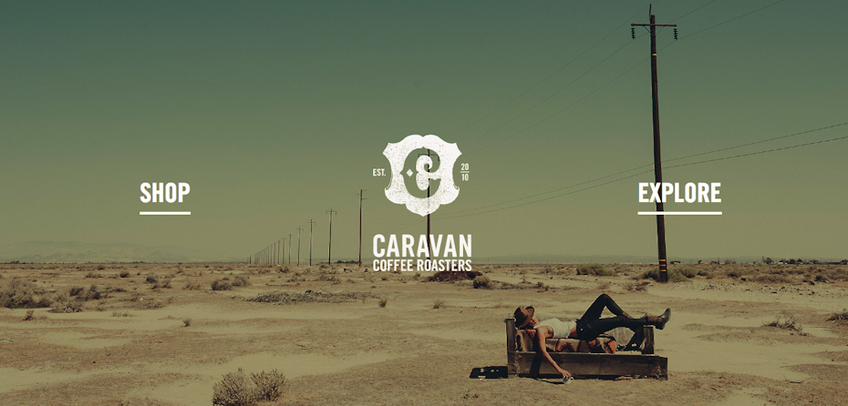 Screenshot of the Home Page for Caravan Coffee Roasters