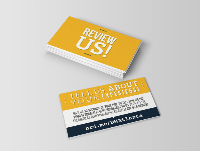 Ask your customers for reviews with a card