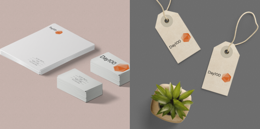 logo maker TailorBrands day100 logo on tags