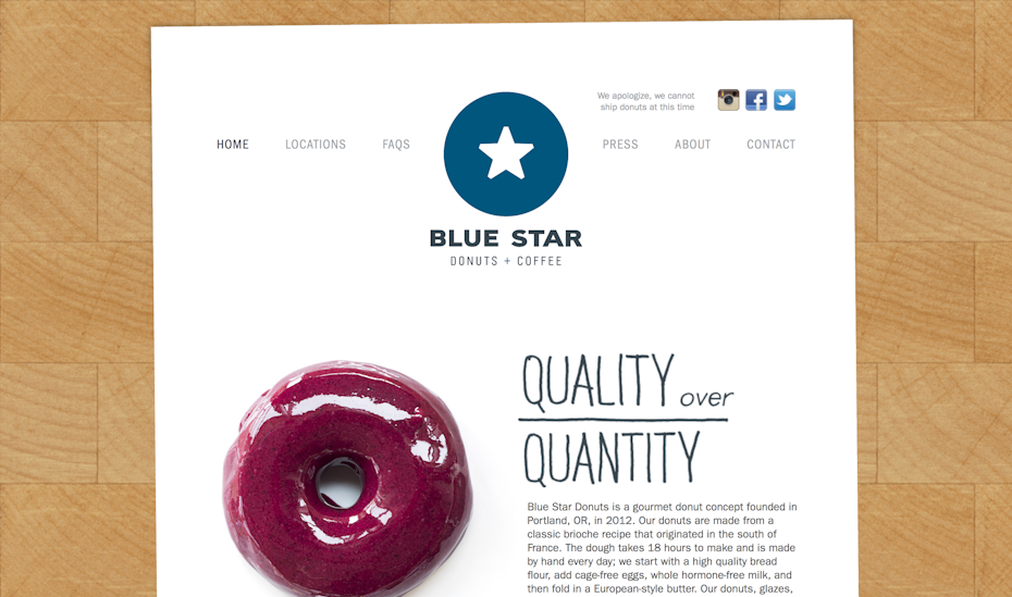 Blue Star Donuts website