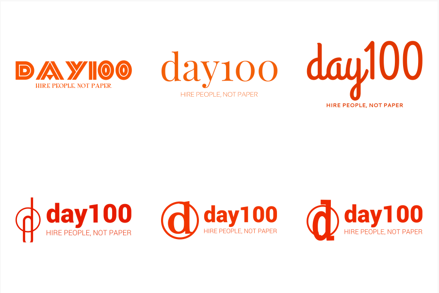 verschiedenen versionen des day100 logos im logo maker logoshi