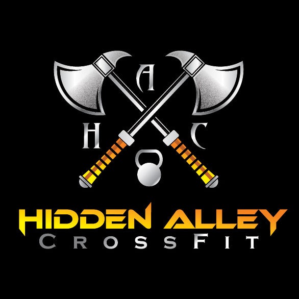 hidden alley two crossed axes logo