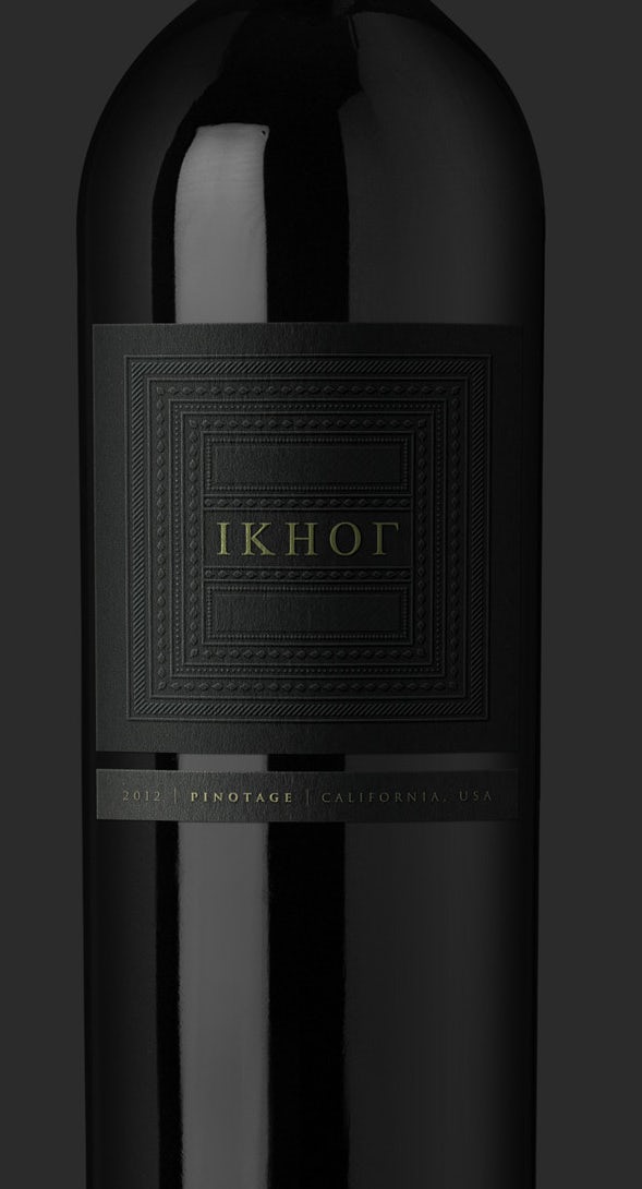 Minimalist black wine label
