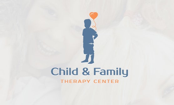 Logo with child holding heart-shaped balloon