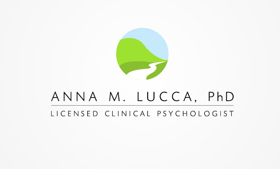 logotipos de psicología, terapeutas y consejeros - Logo con montaña y arroyo