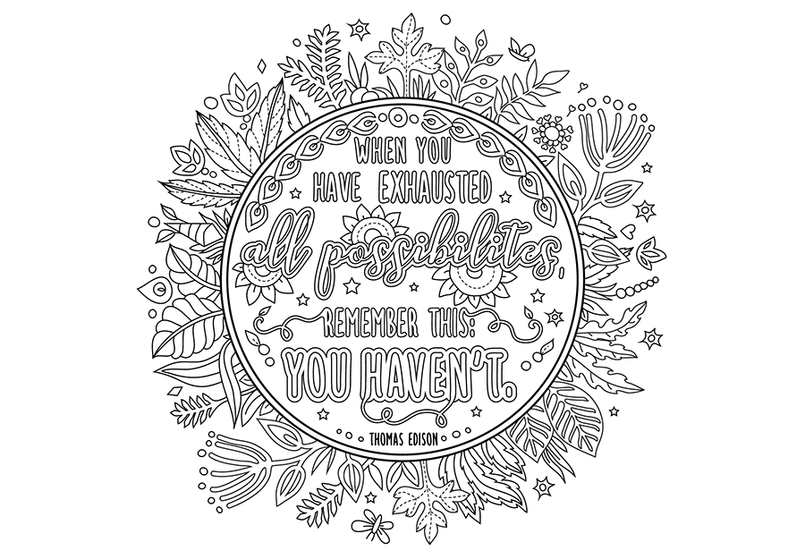 handcrafted coloring book page