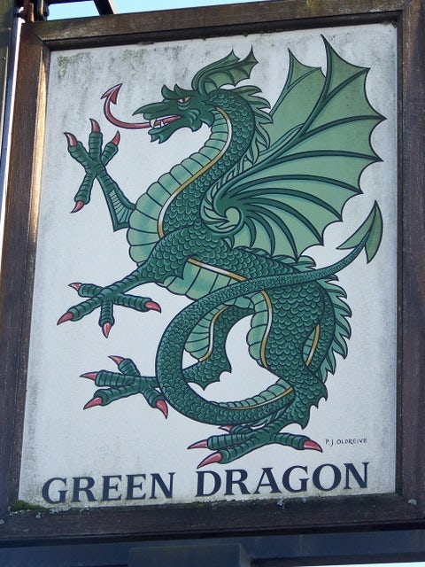 green dragon pub sign