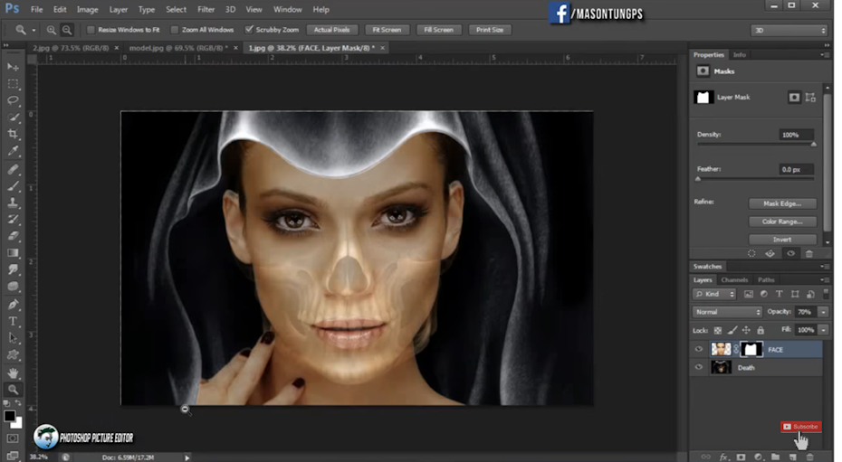 Layering of source and background image