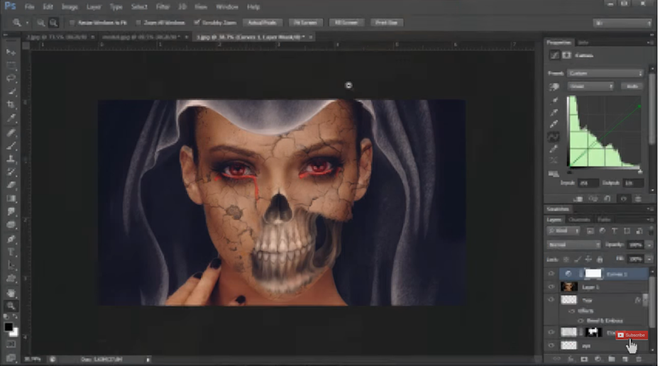 Photoshop makeup tutorial skull 
