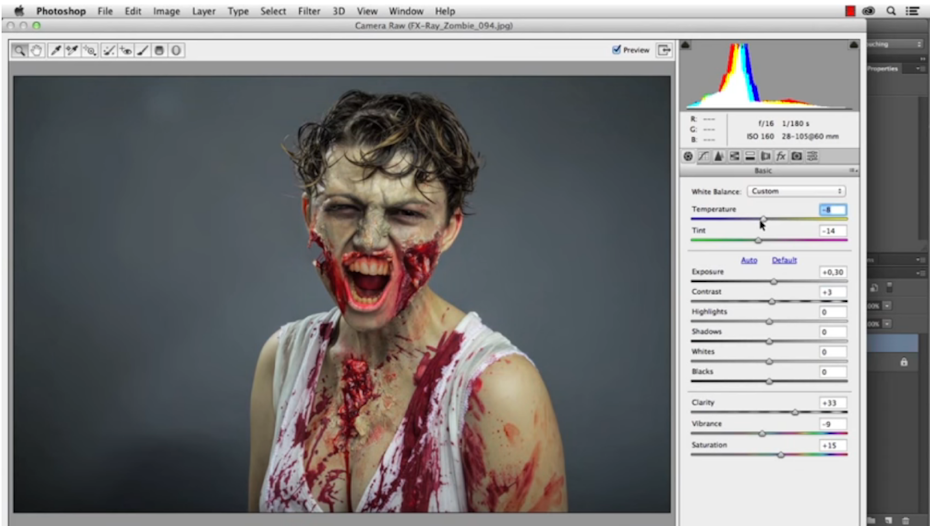 Zombie makeup in Photoshop