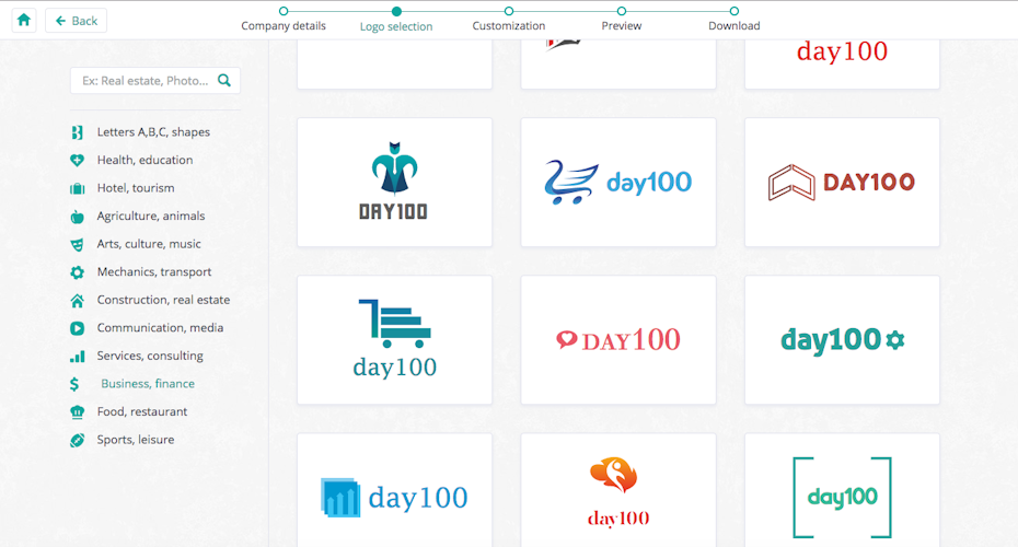 day100 logos mit logo maker logo genie