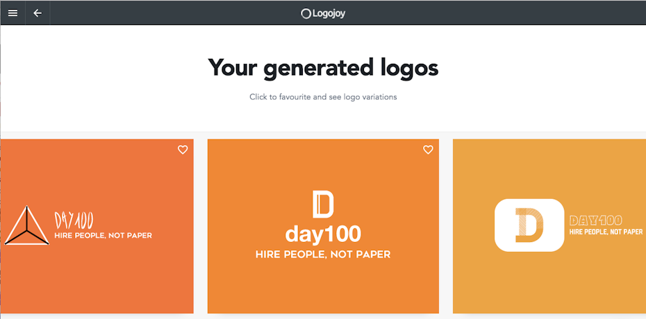 logojoy logo maker options