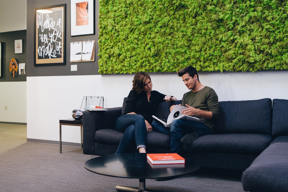Employees meeting together