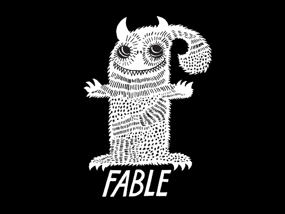 Cute logo with hand-drawn monster