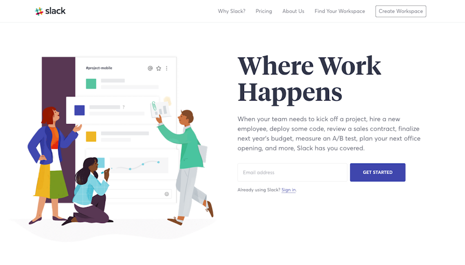 Slack website screenshot