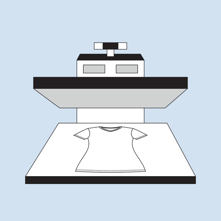 How to design a t-shirt: illustration of vinyl graphics printing