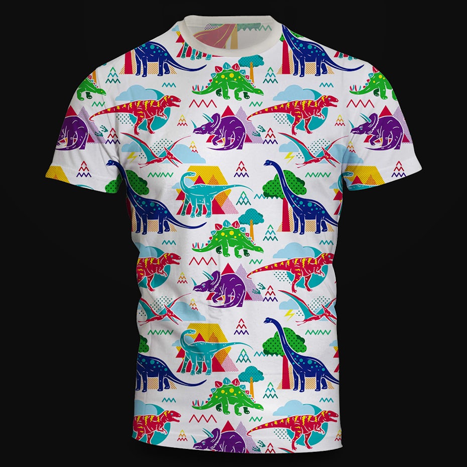 Colorful dinosaur t shirt