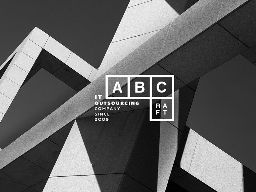 Logo with each letter in grid box