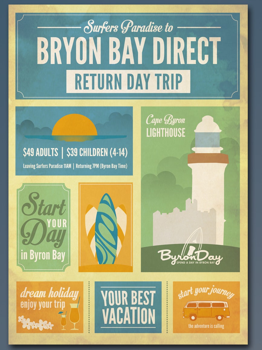 Flyer for Byron Day return day trip