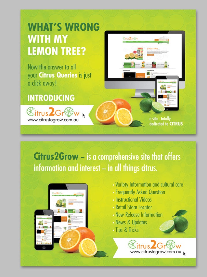 Postcard for citrus website