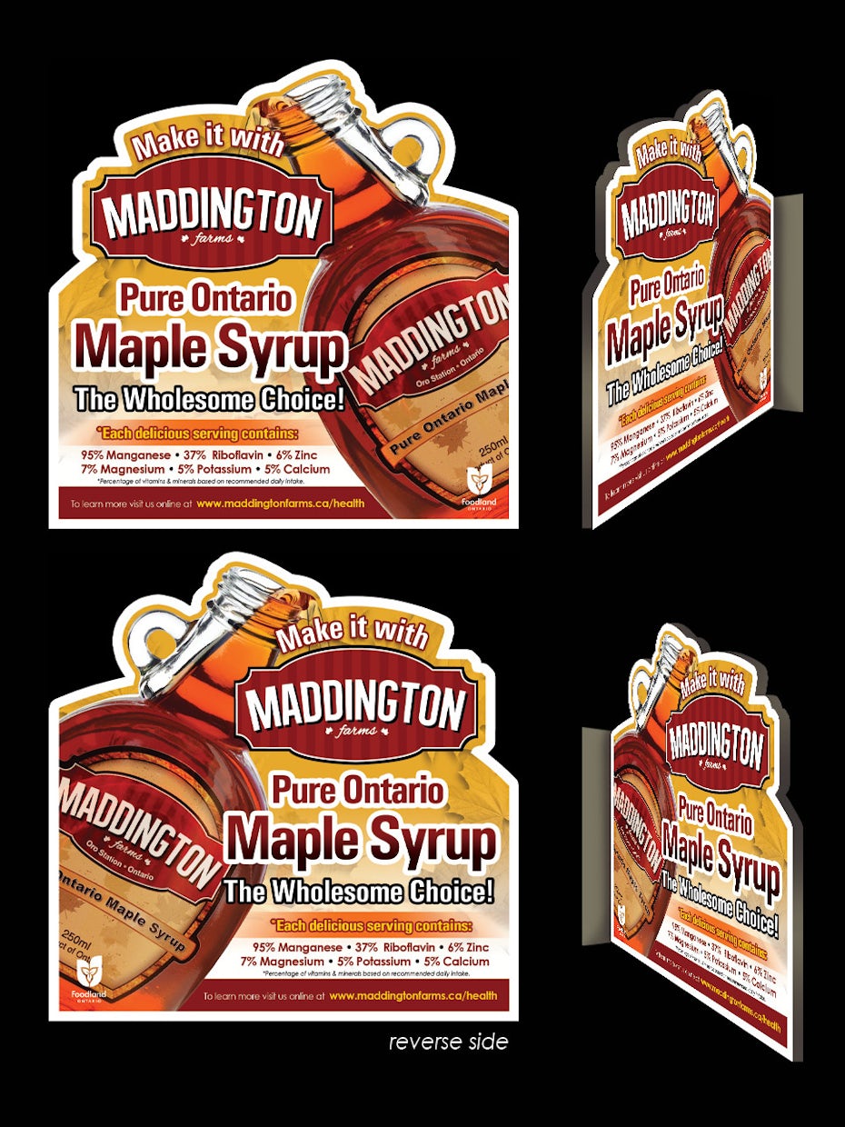 Flyer for maple syrup brand