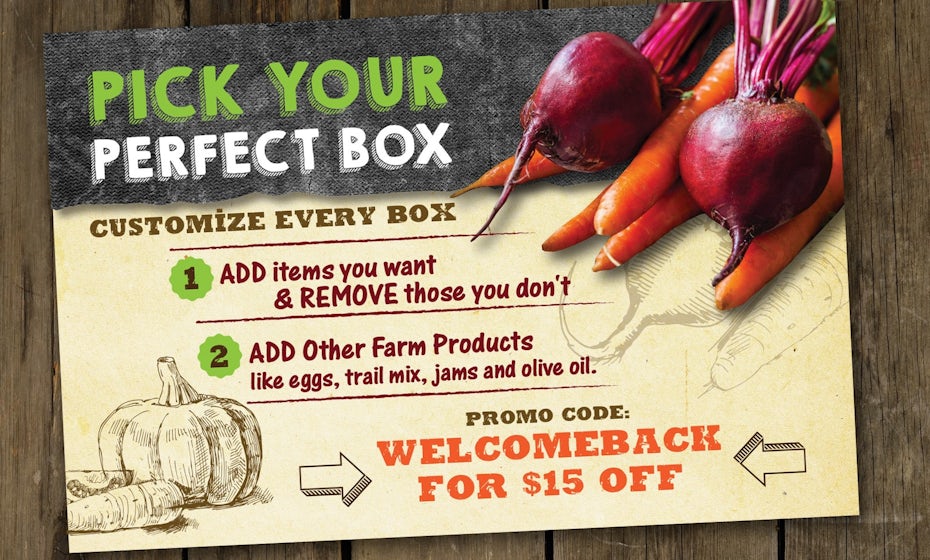 Flyer for farm delivery service