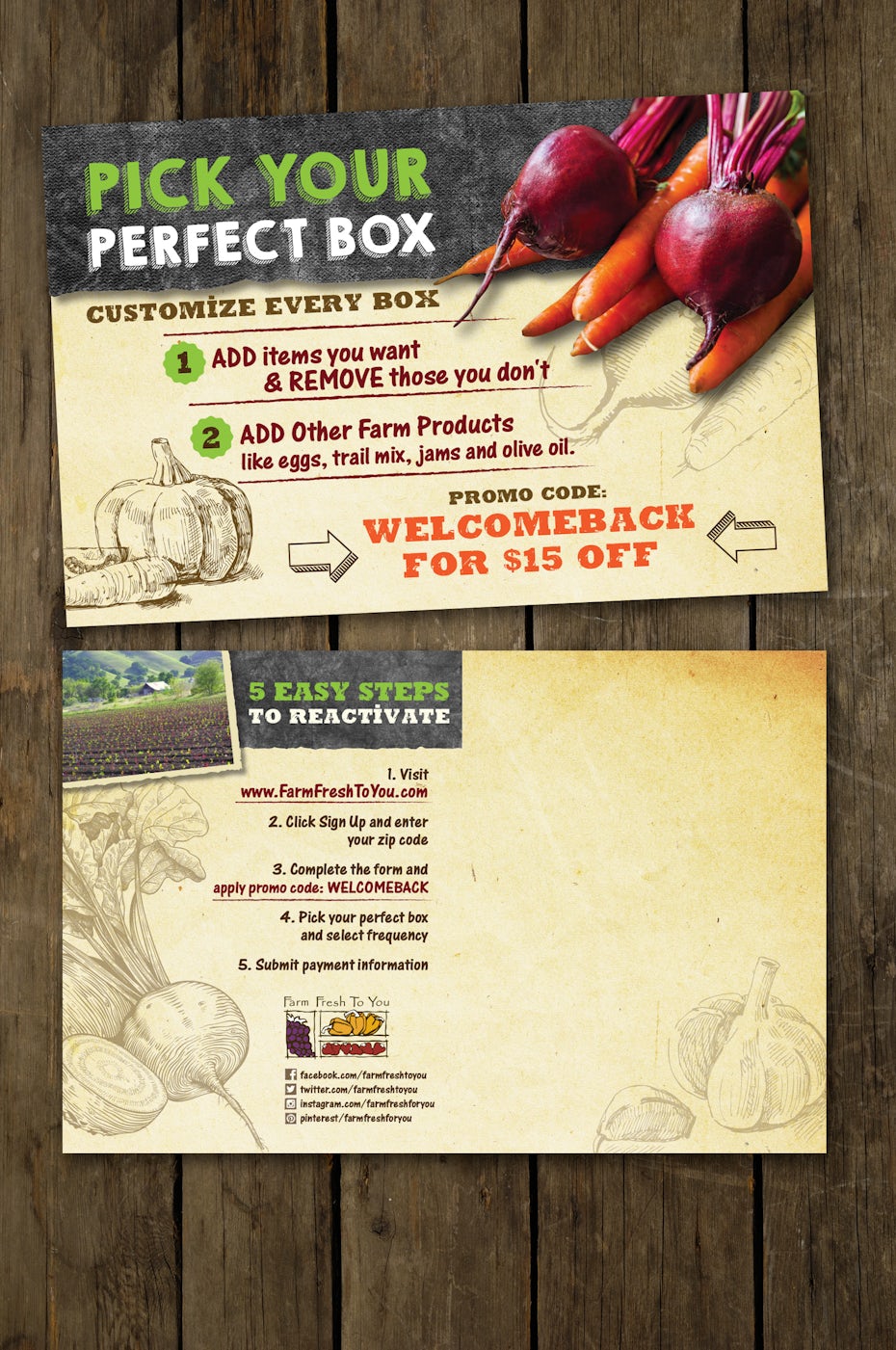 Flyer for farm delivery service