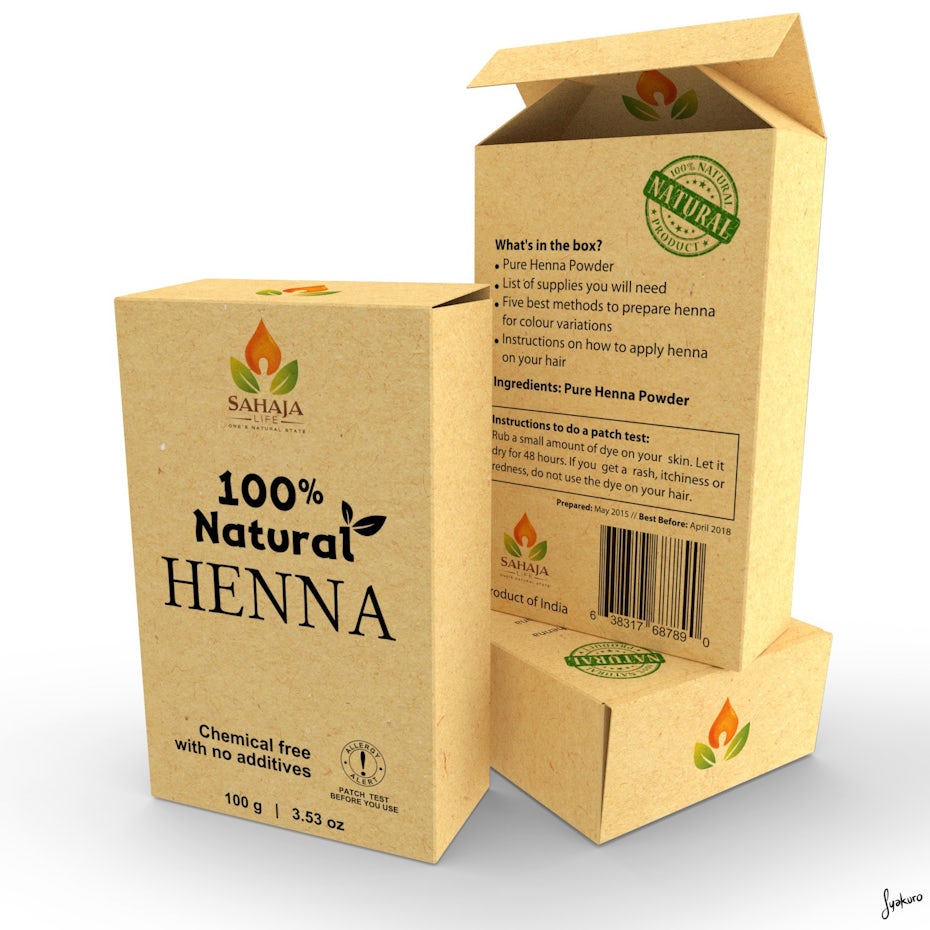 henna packaging