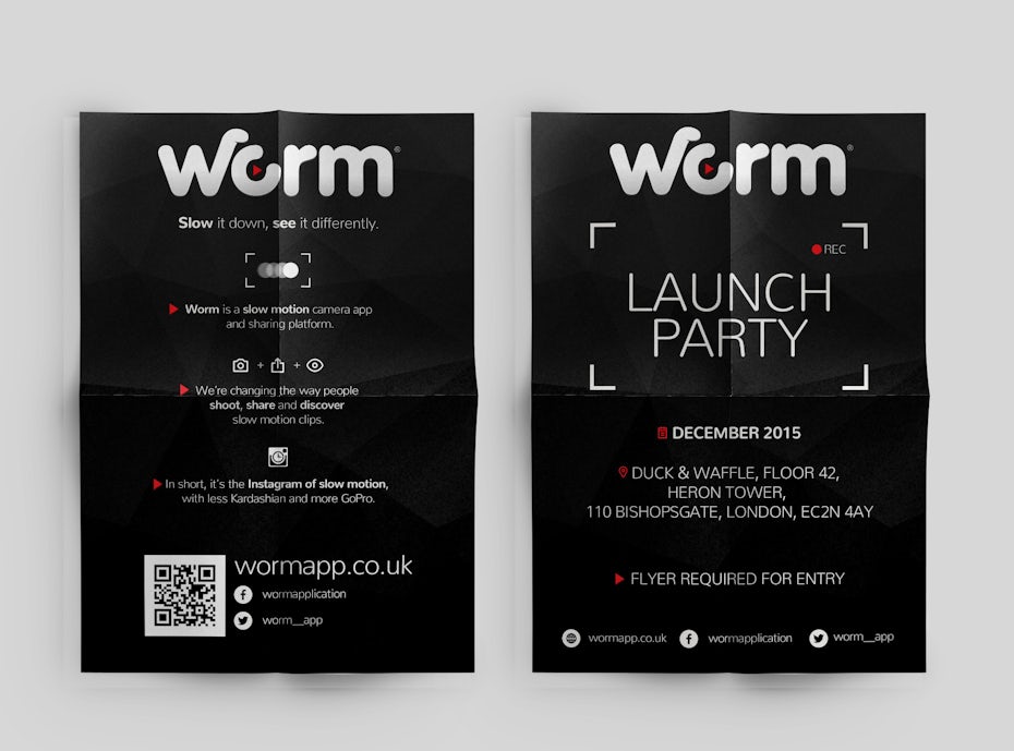 Flyer for a launch party