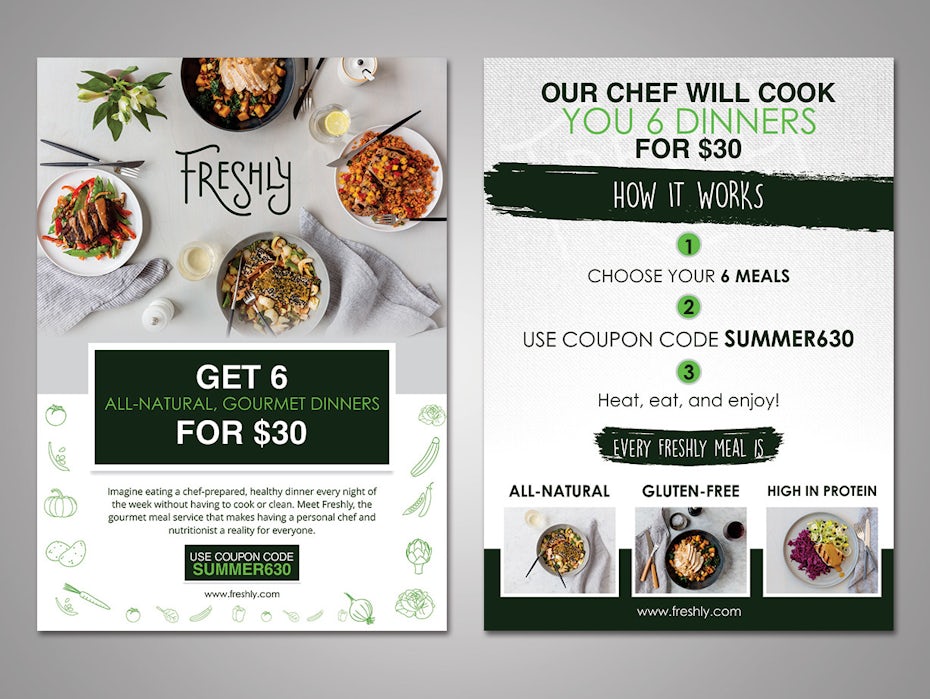 Flyer for food delivery service