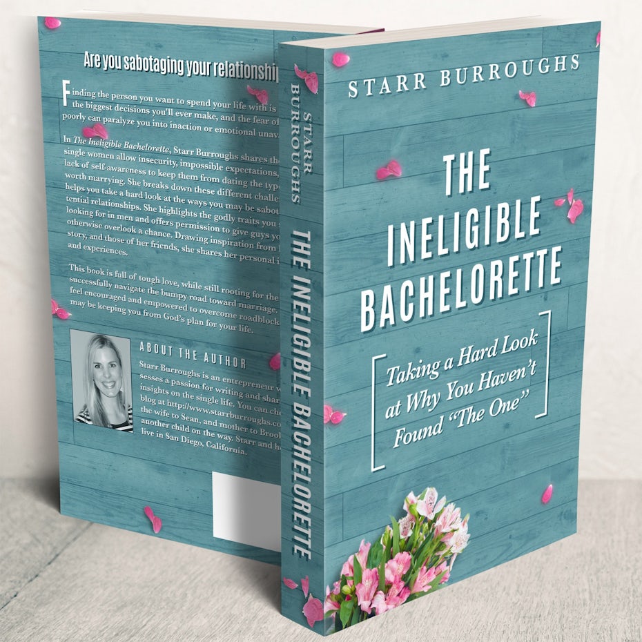 Book cover design featuring an image of discarded flowers