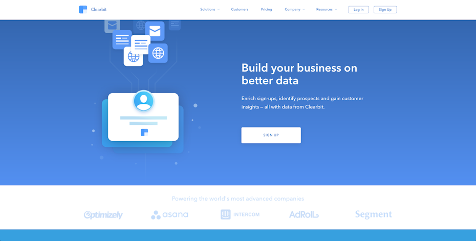 clearbrit.com主页的图片