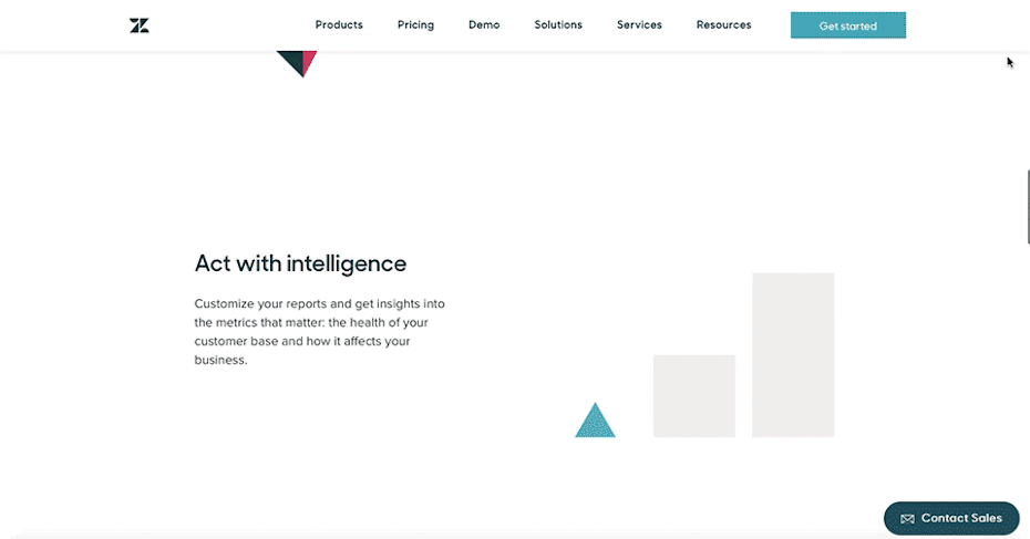 Animated scrolling on ZenDesk's home page