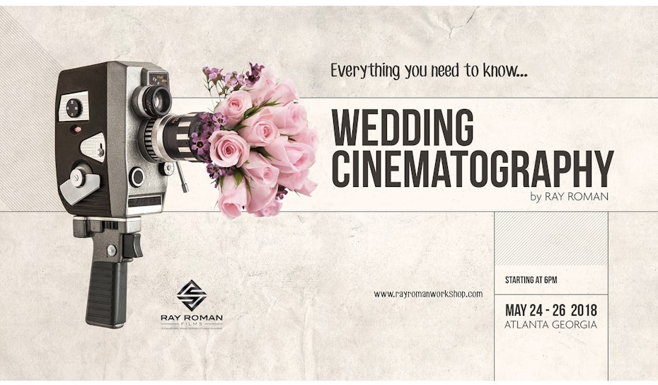 Poster for a workshop on wedding cinematography