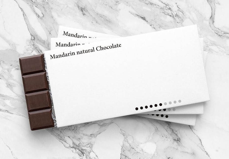 Minimalist chocolate bar design