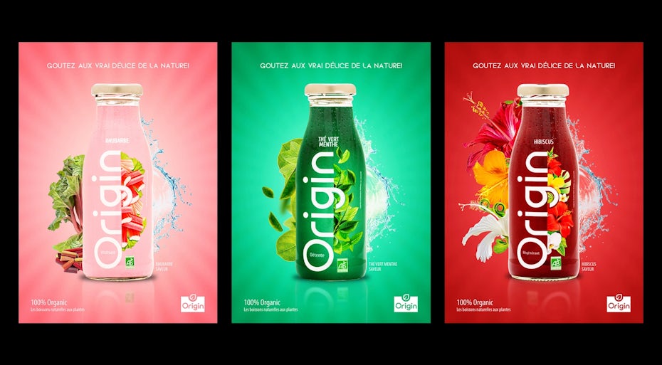posters for juice company in three colors