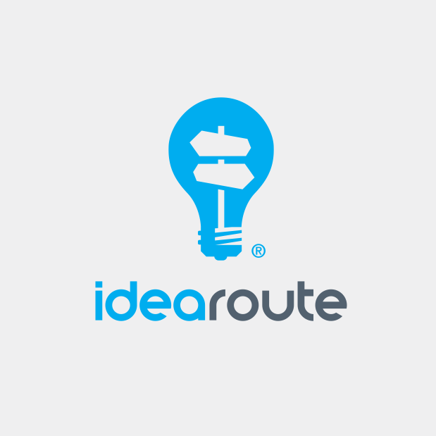 Lightbulb logo design for idearoute