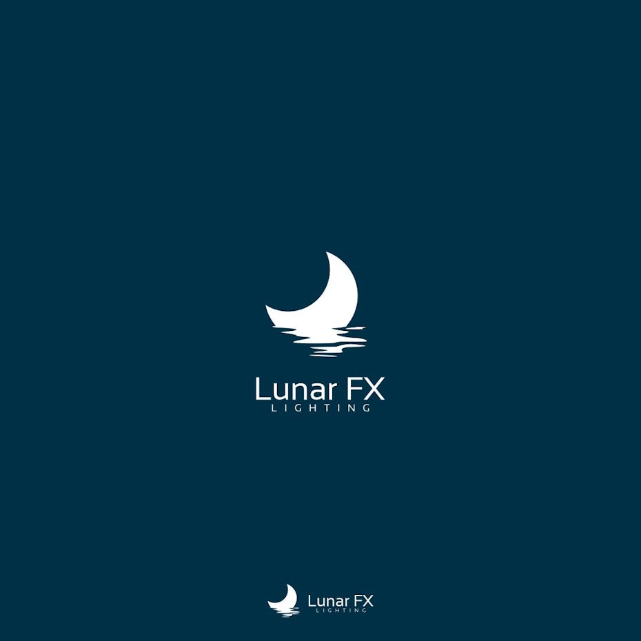 Logo with moon reflection concept