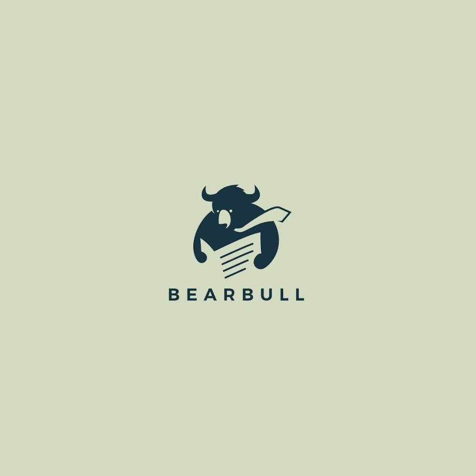 Logo with bear illustration