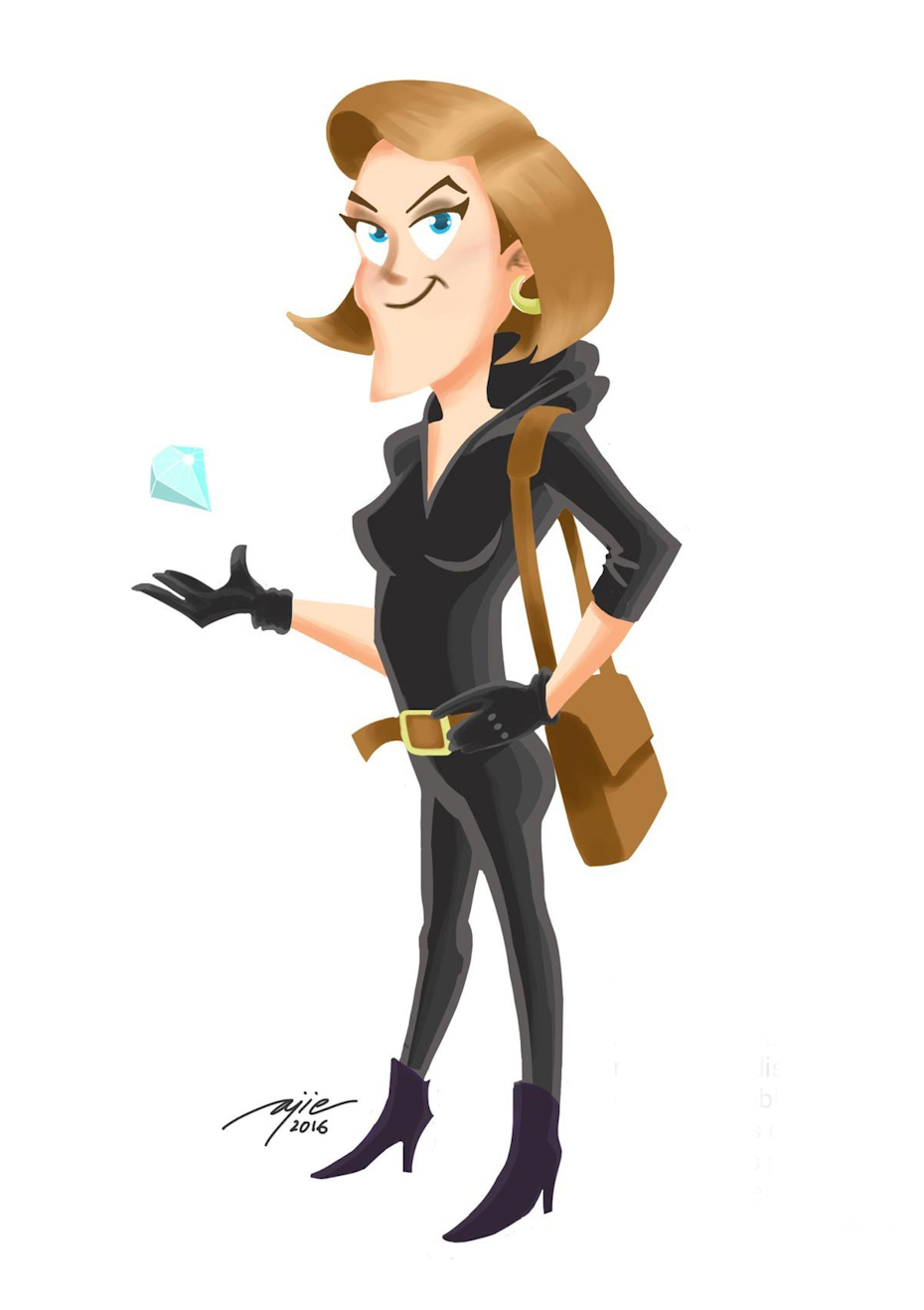 woman holding a diamond