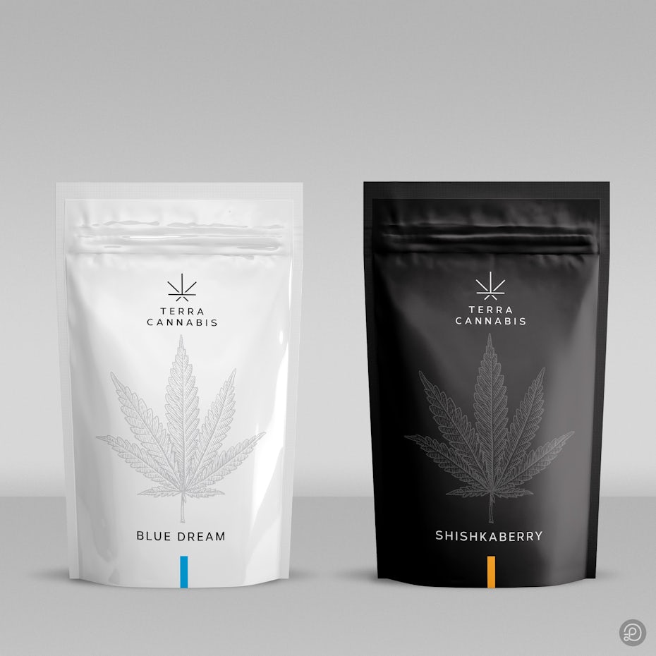 Minimalistic cannabis packaging design